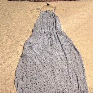 Francesca’s Light Blue Floral Halter Dress